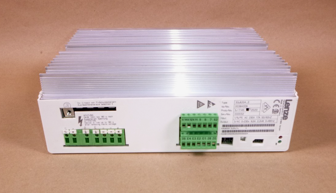 USED 33.8204_E Lenze Inverter 3 Phase 2.2 KW 9.5 Amp 0-230 Volt 0-480 Hz | Electrical MRO Replacement Parts &amp; Components and Commercial Electrical Supplies Company