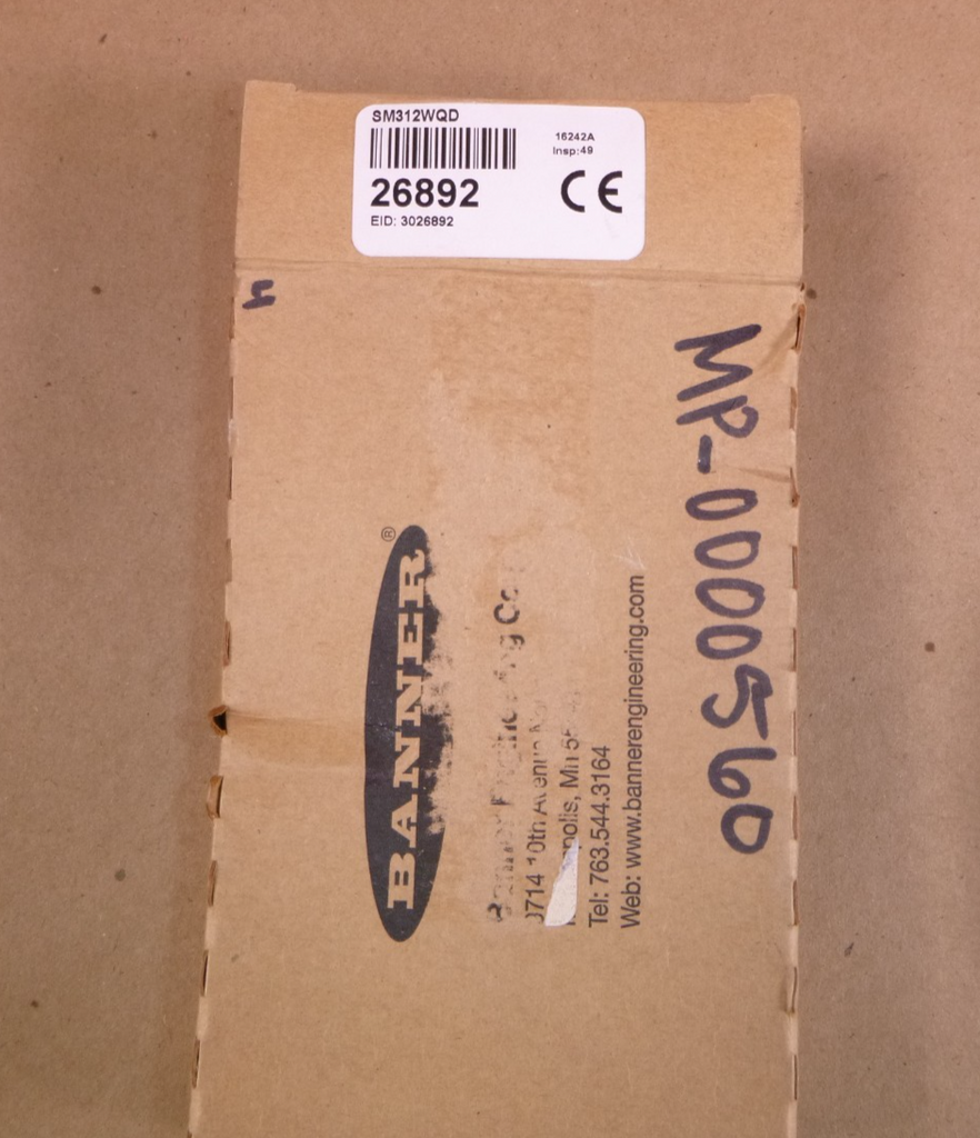 Banner SM312WQD, 26892 Photoelectric Sensor, Divergent Diffuse, 130mm, 30VD