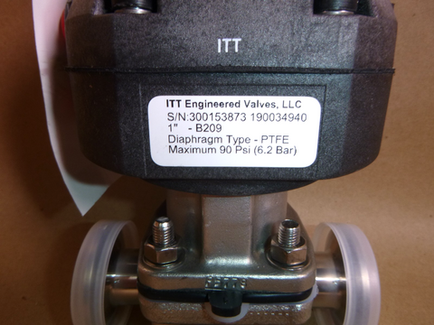 1" ITT Pneumatic Actuator 90psi B209 W/Tri-Clamp Connection & Mechanical Switch | Electrical MRO Replacement Parts & Components and Commercial Electrical Supplies Company