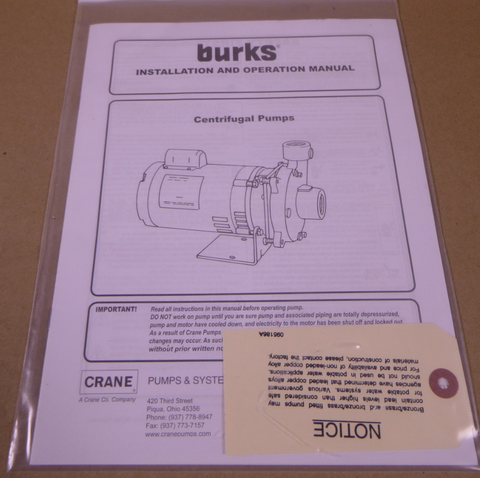 T330GA6-1-1/4-MV Crane Burks 3HP Centrifugal Pump , 1-1/4" NPT *Less Base* | Industrial Tractor Parts Supplier and Surplus Tractor Parts & Accessories