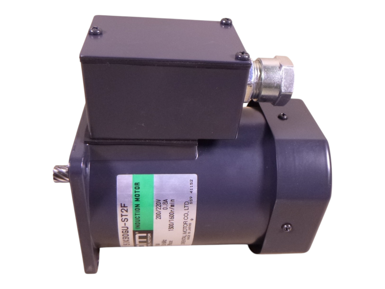 ORIENTAL MOTOR 5IK90GU-ST2F 200/220V 0.8A Induction Motor 90W 50/60Hz 3Phase