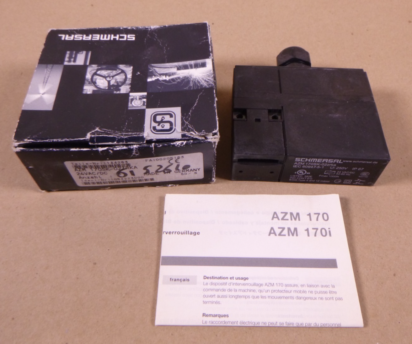 AZM 170SK-02ZRKA Schmersal Safety Switch 1144263, 24VAC/DC, 1054223000 | Electrical MRO Replacement Parts &amp; Components and Commercial Electrical Supplies Company
