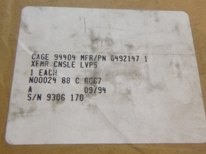 G492147-1 Power Transformer 115VAC 3 Ph Delta 6 Phase , 5950-0377-3298 | Electrical MRO Replacement Parts &amp; Components and Commercial Electrical Supplies Company