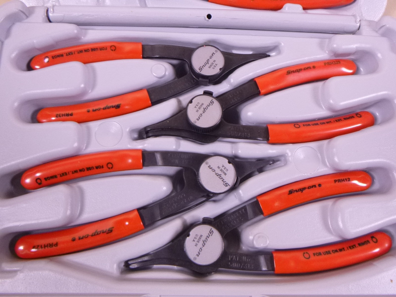 Snap on Tools 6 Piece Convertible Retainer Ring Pliers Set With Case PRH406