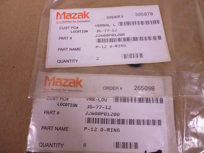 (22 PACK) OEM MAZAK J2600P01200 O-Ring P-12 | Industrial MRO Replacement Parts, Manufacturing Machine Parts &amp; Components, Heavy Equipment Parts Supplier