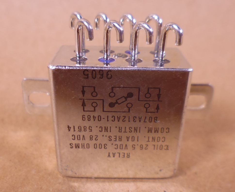 Comm. Instr. B07A312AC1-0489 Relay 10 AMP 28VDC , 26.5VDC 300 Ohm Coil | Electrical MRO Replacement Parts &amp; Components and Commercial Electrical Supplies Company
