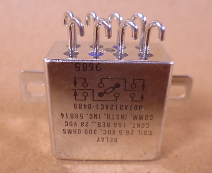 Comm. Instr. B07A312AC1-0489 Relay 10 AMP 28VDC , 26.5VDC 300 Ohm Coil | Electrical MRO Replacement Parts &amp; Components and Commercial Electrical Supplies Company