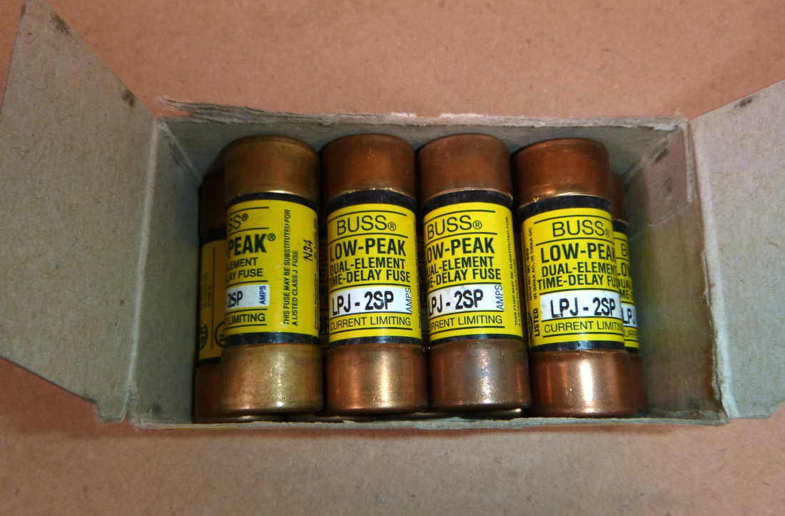 (Box of 9) Cooper Bussmann LPJ-2SP Low-Peak Dual-Element Time-Delay Fuse, 2A | Electrical MRO Replacement Parts &amp; Components and Commercial Electrical Supplies Company