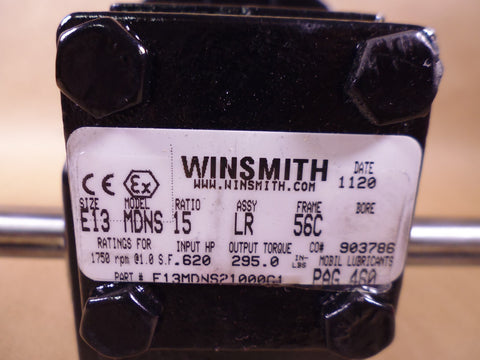 WinSmith SE Encore E13 Speed Reducer, C-Face, 15:1, 56C Frame, E13MDNS21000C1 | Industrial Electric Motors, Pumps & Parts