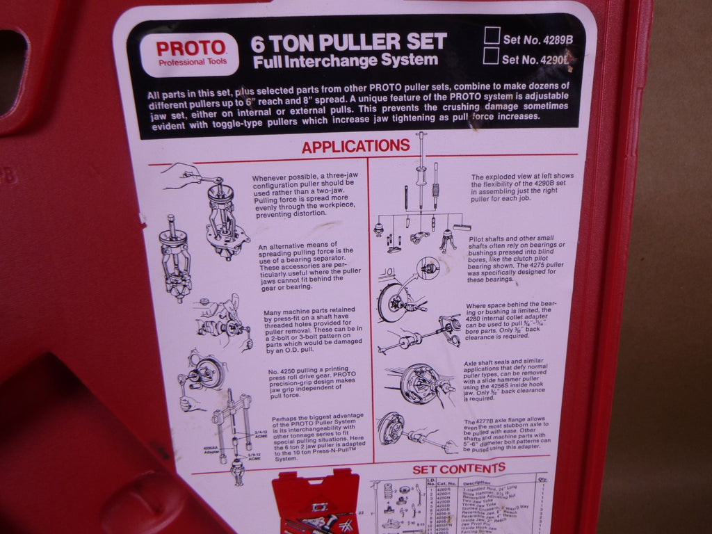 *INCOMPLETE* PROTO J4290B 6 Ton Puller Set Interchange System | Industrial MRO Tools and Replacement Industrial Equipment Components