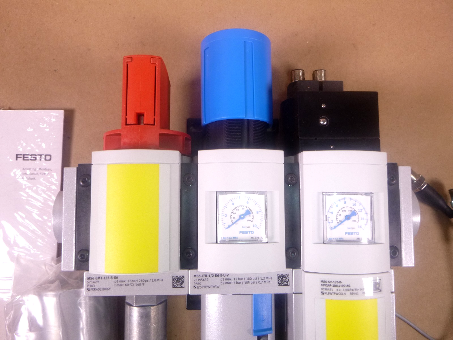 Festo MS6 Service Unit Combination ON/OFF - Regulator - Soft Start Quick Exhaust | Industrial MRO Replacement Parts, Manufacturing Machine Parts &amp; Components, Heavy Equipment Parts Supplier