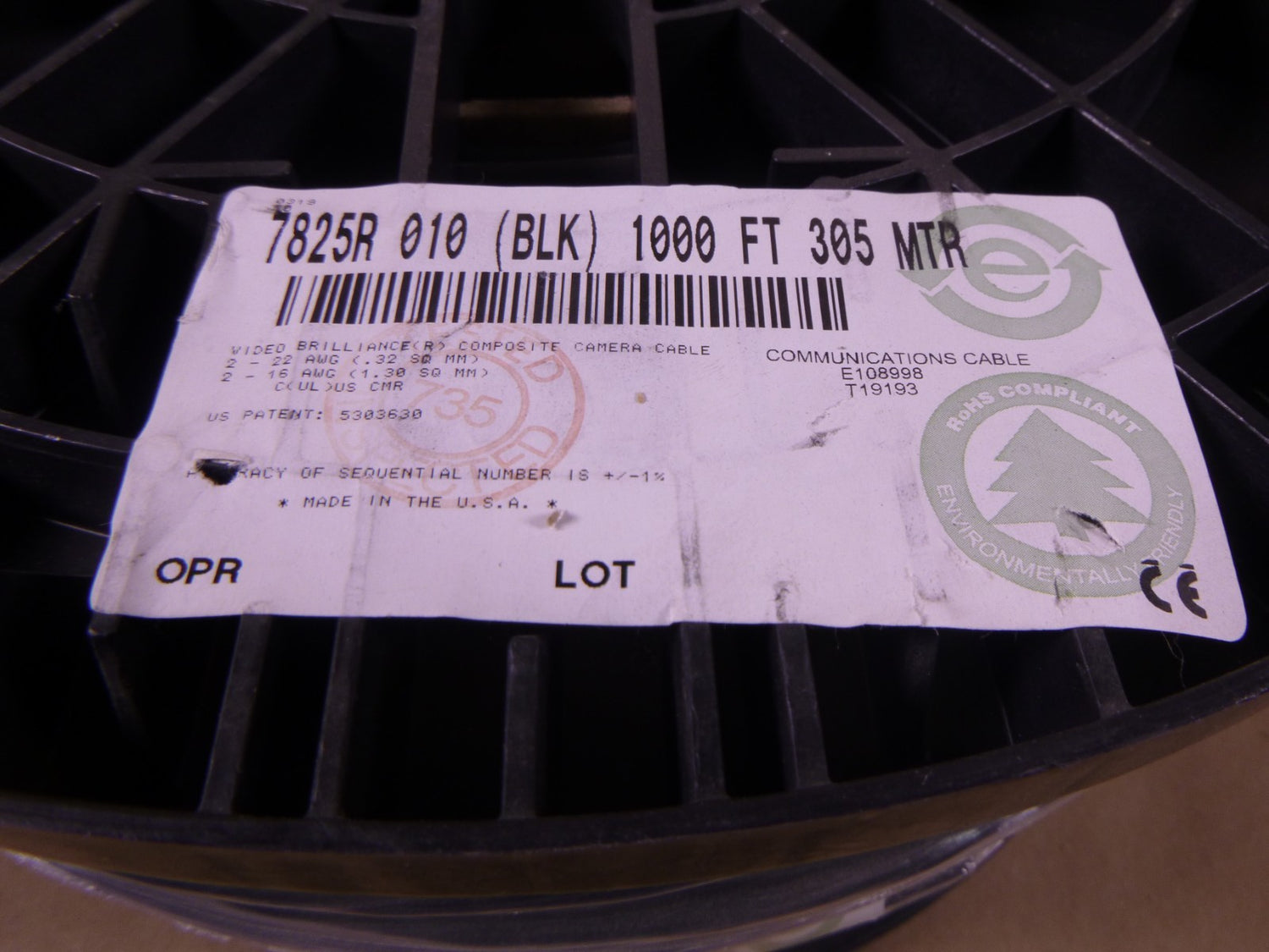 7825R Belden SMPTE Electrical Camera Breakout Cable , 16AWG &amp; 22AWG , (1000ft.) | Electrical MRO Replacement Parts &amp; Components and Commercial Electrical Supplies Company