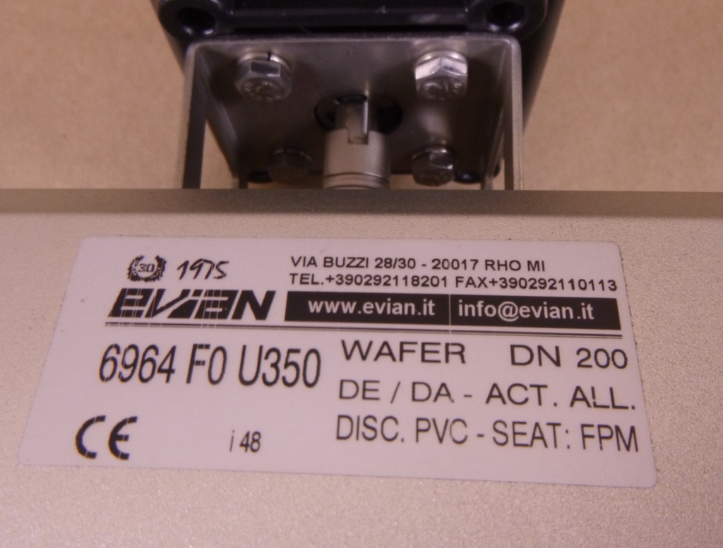 Evian 6964 Actuator DN200 w/ BE45 Max-Air Limit Switch Box & 8" Butterfly Valve | Industrial MRO Replacement Parts, Manufacturing Machine Parts & Components, Heavy Equipment Parts Supplier
