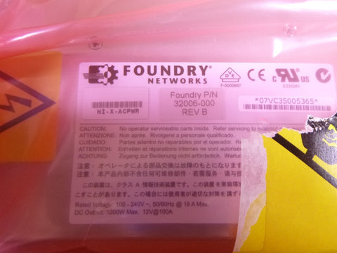 New Foundry Brocade NI-X-ACPWR Netiron XMR/MLX AC Power Supply 32006-000