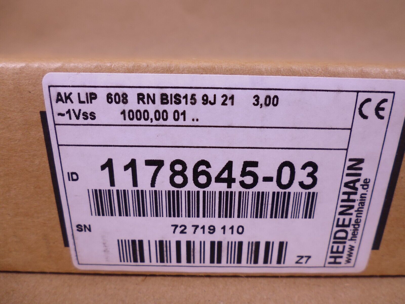 Heidenhain 1178645-03 Scanning Head Encoder AK LIP 608 RN BIS15 9J 21 3,00 | Electrical MRO Replacement Parts &amp; Components and Commercial Electrical Supplies Company