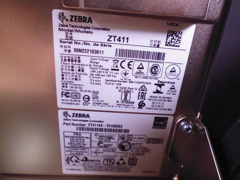 Zebra ZT411 Industrial Barcode Printer (ZT41143-T010000Z)