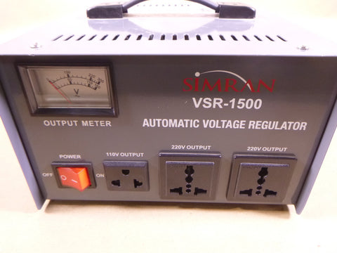 Simran VSR-1500 1500 Watt Step Up/Down Voltage Regulator 110V-240V | Industrial MRO Replacement Parts, Manufacturing Machine Parts & Components, Heavy Equipment Parts Supplier