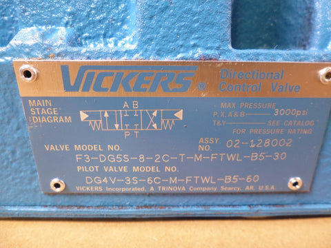 Vickers F3-DG5S-8-2C-T-M-FTWL-B5-30 Control Valve DG4V-3S-6C-M-FTWL-B5-60 | Industrial MRO Replacement Parts, Manufacturing Machine Parts & Components, Heavy Equipment Parts Supplier