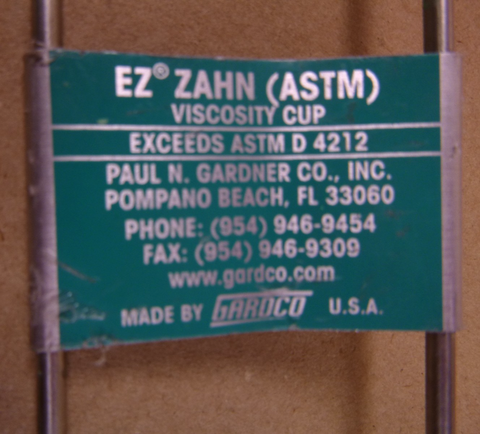 Gardco EZ Zahn Viscosity Dip Cup #2 19-156 Centistoke Range Exceeds ASTM D4212 | Industrial MRO Tools and Replacement Industrial Equipment Components