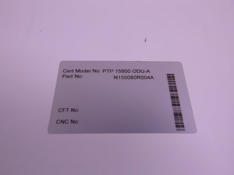 N150080R004A Cambium Networks PTP ODU-A 15GHz, TR640, Hi, B2, Rectangular WG Neg