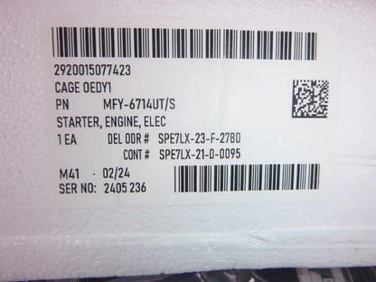 USGI M998 Humvee Leece Neville OEM Starter MFY-6714UT, 12339360, 2920-01-507-7423 | Genuine HMMWV Replacement Parts and Military Surplus Humvee Parts &amp; Accessories