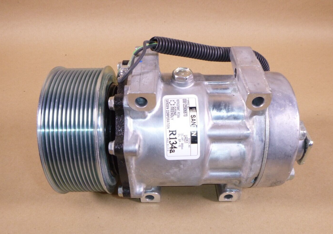 New Sanden SD7H15 AC Compressor U4051, 24 Volt 126mm Clutch, 12 Groove, R134a | Replacement Truck Parts, Trailer Accessories, Automobile Supplies, Car Parts &amp; Accessories
