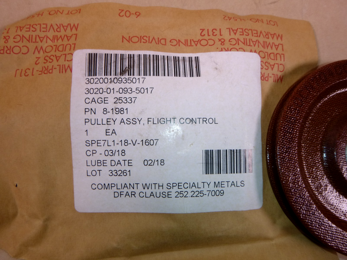 USGI Grooved Pulley 70400-00512-101, 3020-01-093-5017