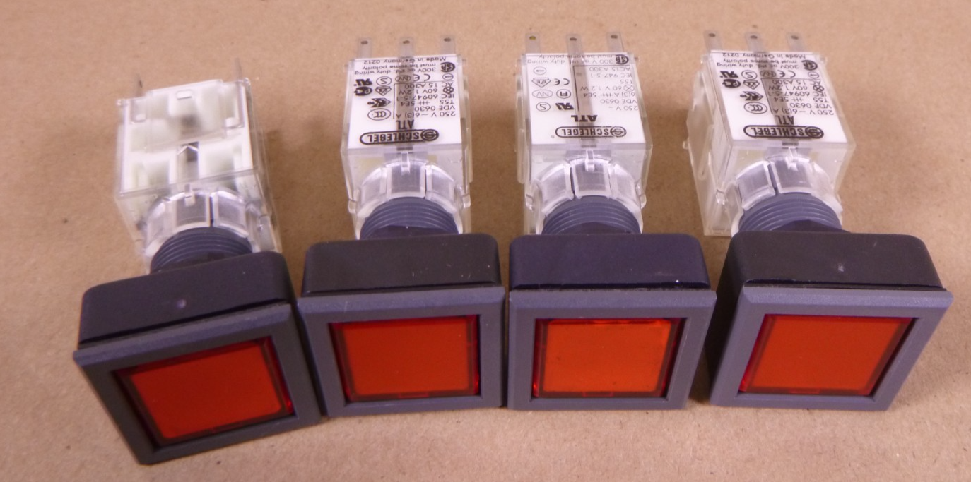 Schlegel ATL VDE 0630 Momentary Red Push Button Switch T55 250V (Lot Of 4) | Electrical MRO Replacement Parts &amp; Components and Commercial Electrical Supplies Company