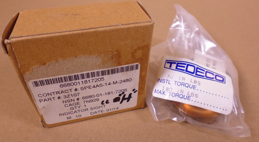 Tedeco 3Z107 Indicator Sight , 6680-01-181-7205 | Industrial MRO Replacement Parts, Manufacturing Machine Parts &amp; Components, Heavy Equipment Parts Supplier