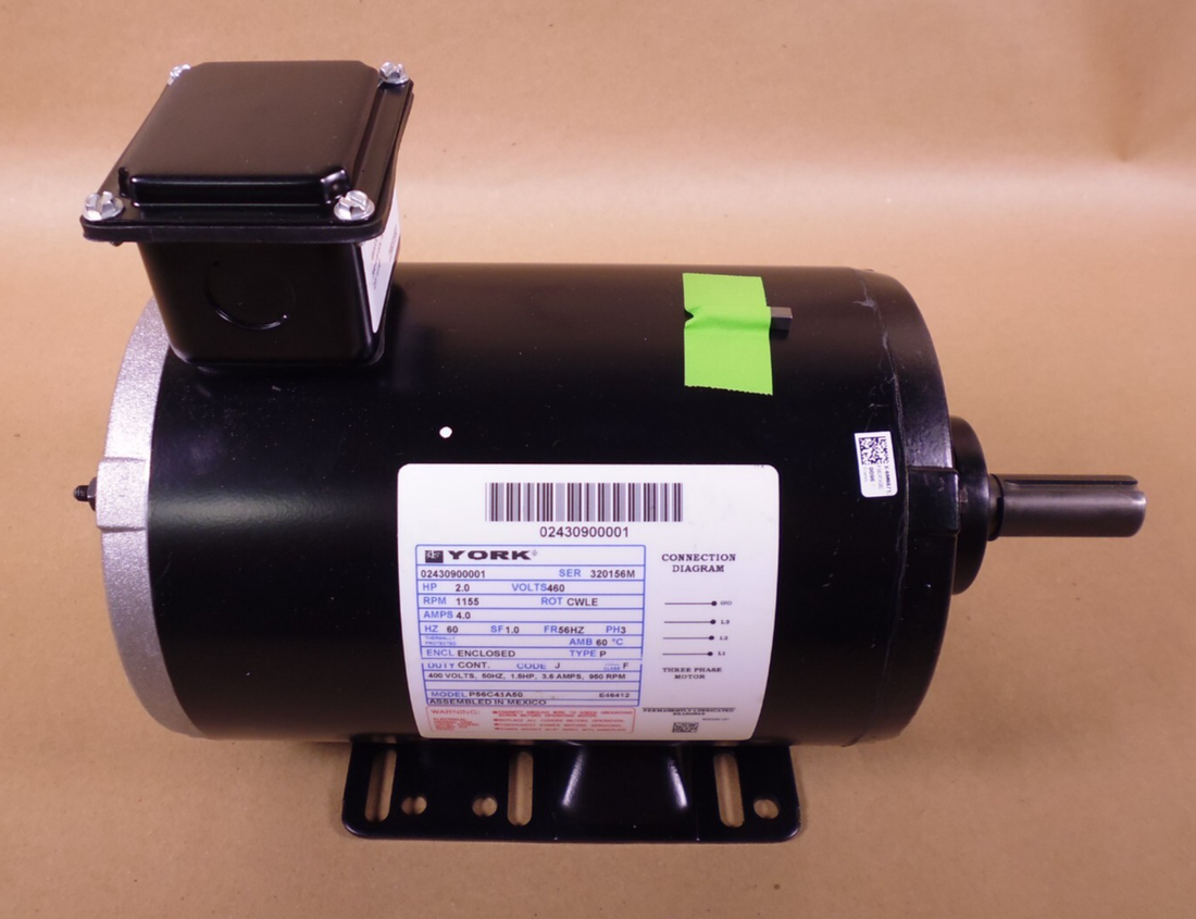 York Condenser Fan Motor P56C41A50 2HP 460V 1155RPM 56HZ Frame 3PH | Industrial Electric Motors, Pumps &amp; Parts