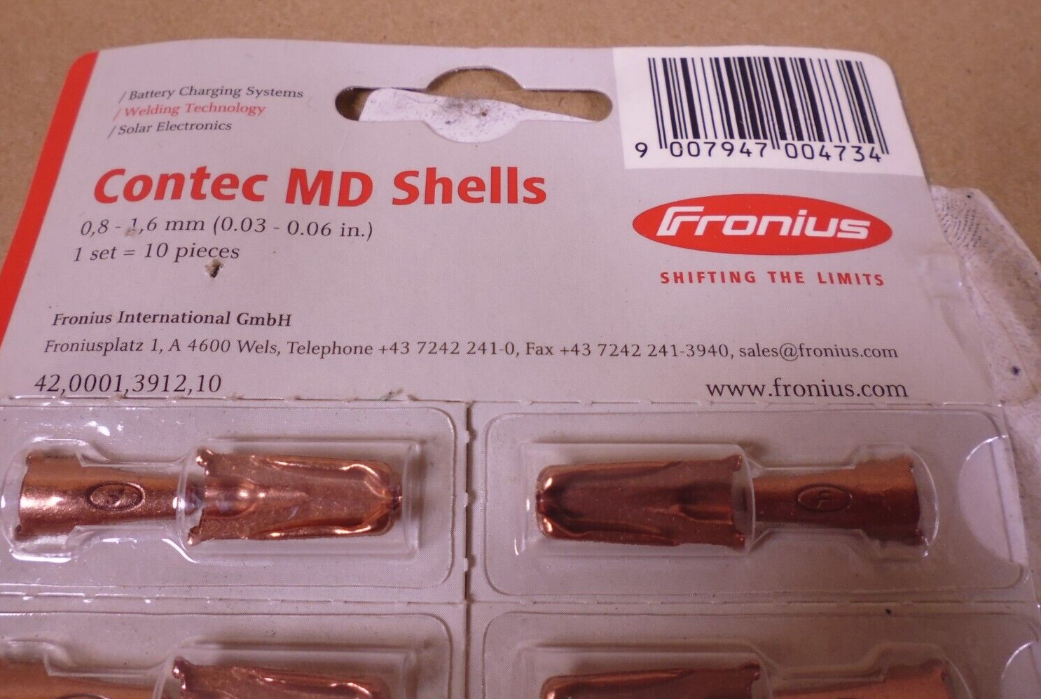 (Lot of 23) Fronius Contec MD Shells 42,0001,3912,10 0,8-1,6mm (0.03-0.06 in.) | Industrial MRO Replacement Parts, Manufacturing Machine Parts &amp; Components, Heavy Equipment Parts Supplier