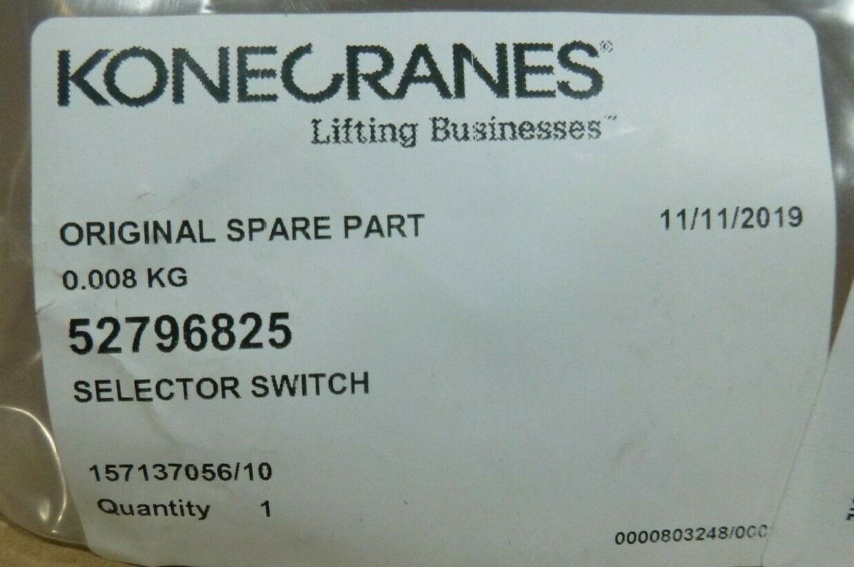 KONECRANES 52796825 SELECTOR SWITCH - KONE CRANES | Industrial Tractor Parts Supplier and Surplus Tractor Parts &amp; Accessories