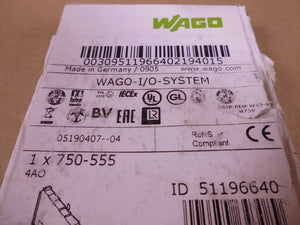 WAGO 750-555 4AO 4-Channel Analog Output PLC I/O Module 4-20mA