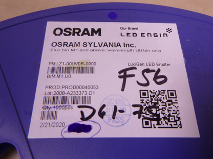 440x LZ1-00UV0R-0000 Ultraviolet Emitter 365nm 3.8V 1A 1100mW/sr @ 700mA 64° Die