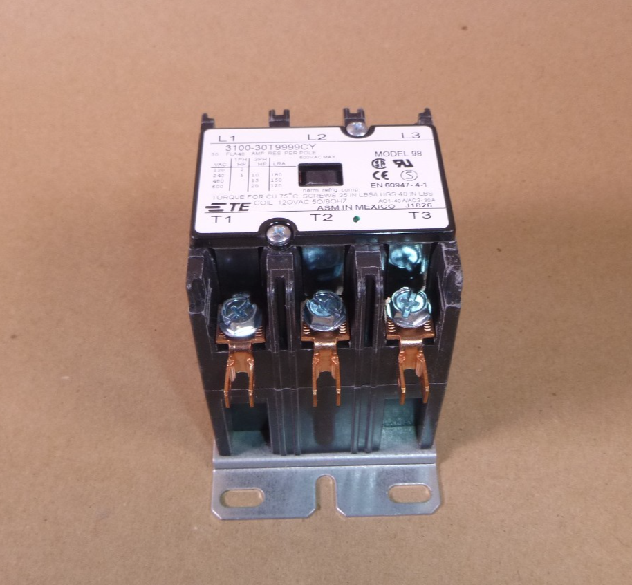 3100-30T9999CY TE Connectivity RELAY CONTACTOR 3PST 30A 120V | Electrical MRO Replacement Parts & Components and Commercial Electrical Supplies Company