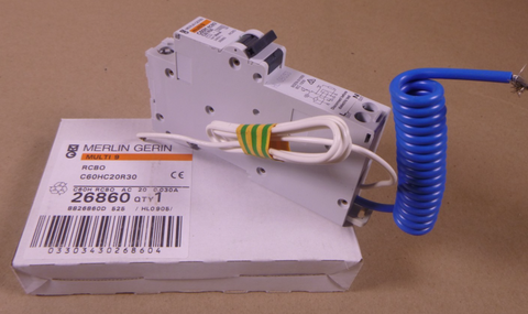 Merlin Gerin Multi9 C60H RCBO AC 20A 30mA 240V Circuit Breaker 26860 C60HC20R30