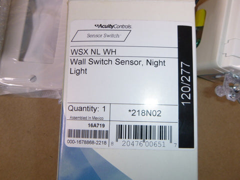 2x Acuity Brands WSX NL WH - Wall Switch Sensor - Passive Infrared (PIR) - White