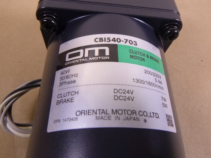 Oriental Motor CBI540-703 Clutch &amp; Brake Motor 40W 200/220V 50/60Hz 3Phase