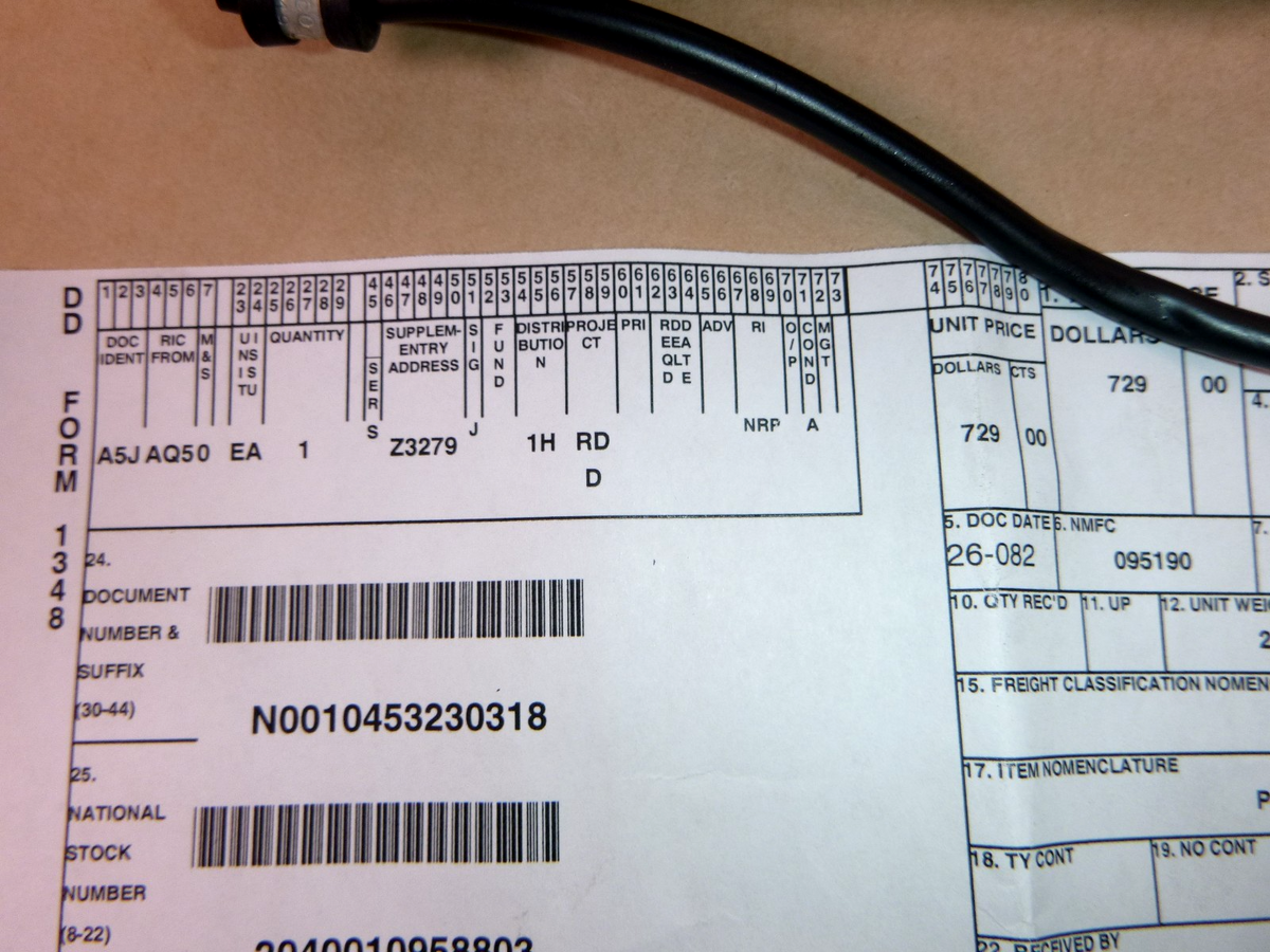 USGI Marine Panel 3L Technologies 933D055212-1, 933D055853,  2040-01-095-8803