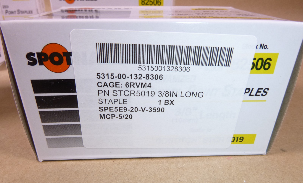 STCR5019 Spot Nails 82506 7/16" Crown Staples, 3/8" Long, 30,000 Pcs | Industrial MRO Tools and Replacement Industrial Equipment Components