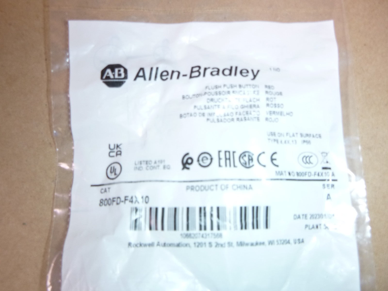 800FD-F4X10 Allen Bradley 22mm Momentary Push Button, No Power Module, Lamp Type | Electrical MRO Replacement Parts &amp; Components and Commercial Electrical Supplies Company
