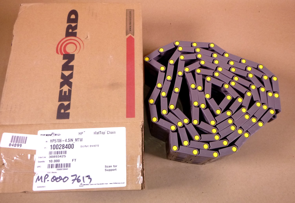 10 Ft. Rexnord HP5706-4.5IN_MTW Flush Grid High Performance Table Top Chain, Tan | Industrial MRO Replacement Parts, Manufacturing Machine Parts & Components, Heavy Equipment Parts Supplier