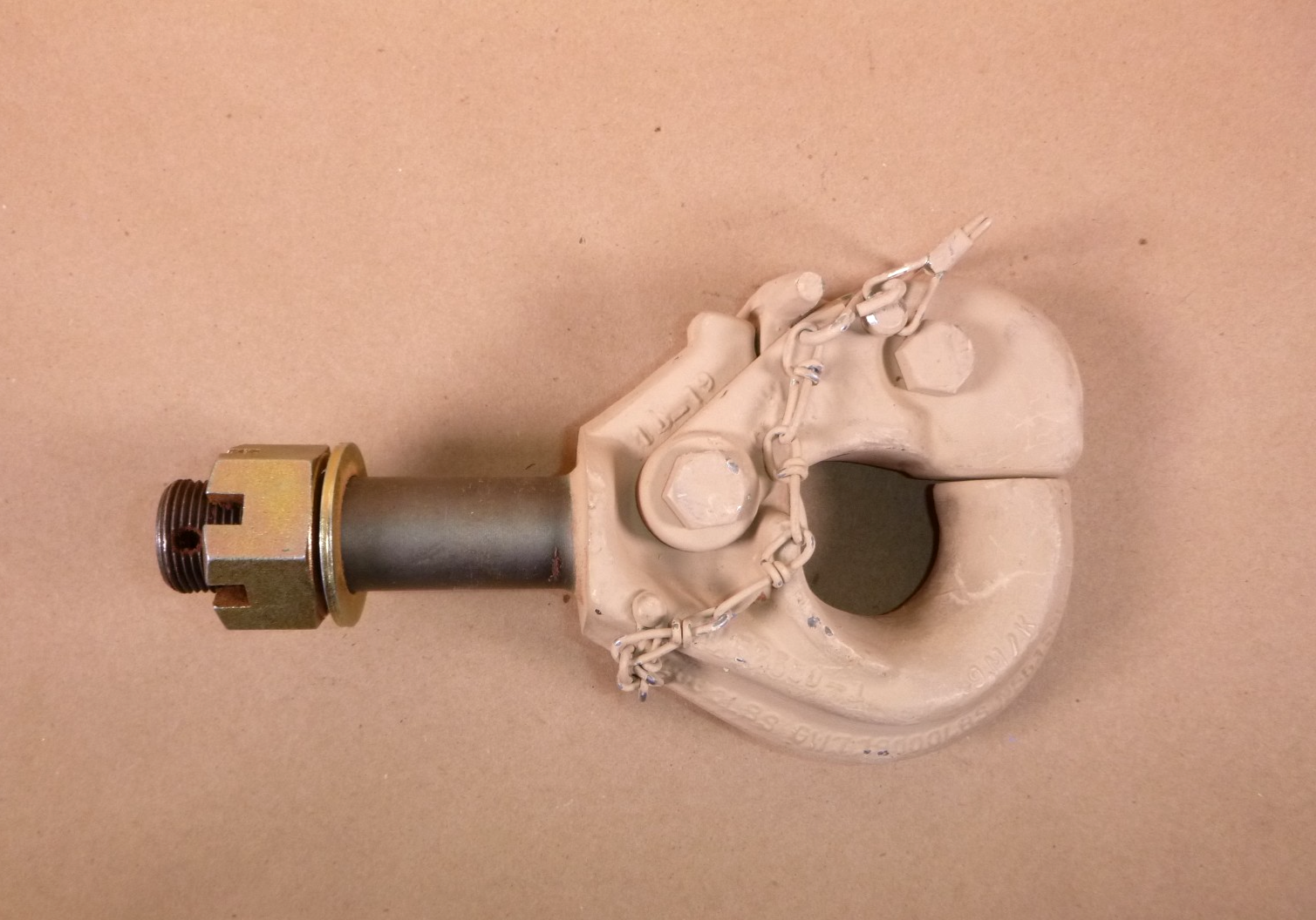 USGI Humvee M998 Pintle Towing Tow Hook Tan 5568593 , 2540-01-189-2193 | Genuine HMMWV Replacement Parts and Military Surplus Humvee Parts &amp; Accessories