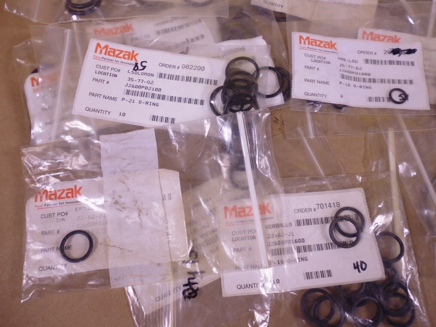 HUGE LOT! OEM MAZAK O-RING SET P-5 P-9 P-10 P-16 P-21 P-22 P-25 P-40 P-42 P-50A | Industrial MRO Replacement Parts, Manufacturing Machine Parts &amp; Components, Heavy Equipment Parts Supplier