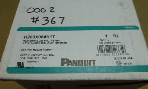 Panduit H200X084H1T Shrink Markers 2" Label Cut 1/2" Shrink White - 70% ROLL | Industrial MRO Replacement Parts, Manufacturing Machine Parts & Components, Heavy Equipment Parts Supplier