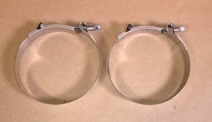 2x Breeze T-Bolt Hose Clamp 4.25 to 4.56" Hose, 3/4" Wide, Stainless Steel USA
