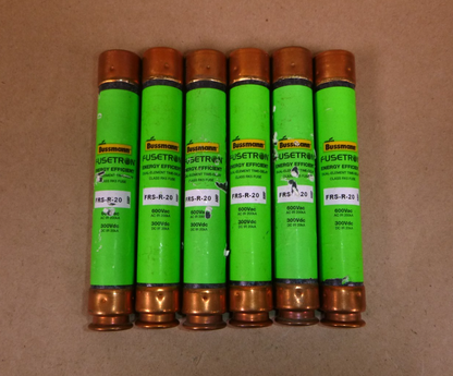 FRS-R-20 Bussmann 20 Amp 600 Vac Class RK5 Time Delay Fuse (Lot of 6)