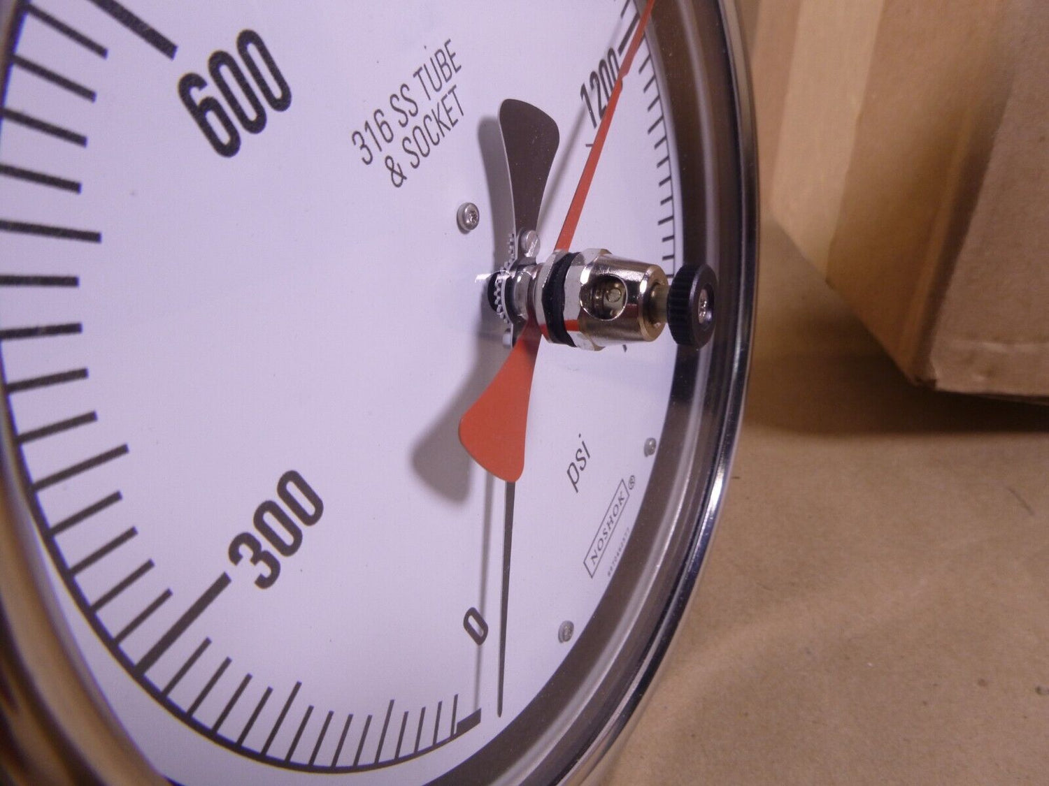 6" NOSHOK 60-410-1500-psi MIP-SSBU Pressure Gauge 1/2" NPT, 304 SS W/ POINTER | Industrial MRO Replacement Parts, Manufacturing Machine Parts &amp; Components, Heavy Equipment Parts Supplier