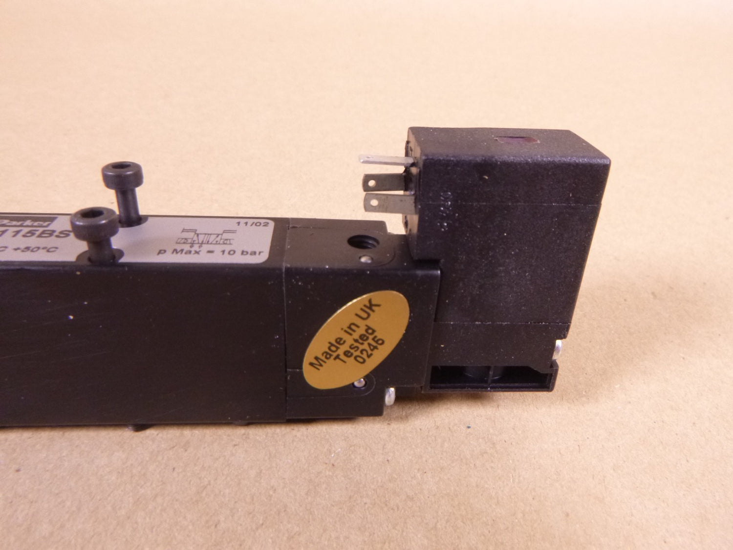 Parker 33115BS1 24V Pneumatic Valve 10Bar w/ PS1-E23 50/60HZ 1.6VA Valve | Electrical MRO Replacement Parts &amp; Components and Commercial Electrical Supplies Company