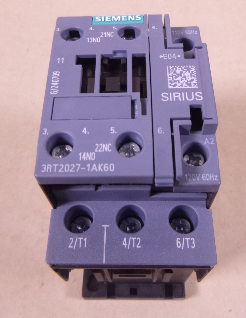 Siemens 3RT2027-1AK60 Contactor SIRIUS 1NO 1NC 110/120V 32A 400V 15KW
